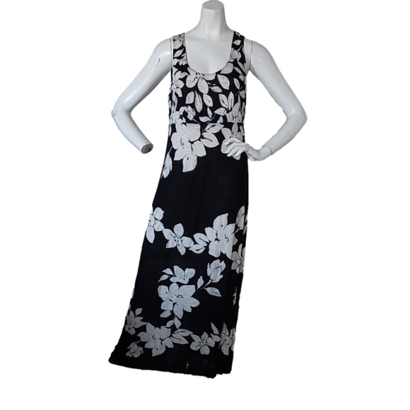 TOMMY BAHAMA BLACK & WHITE MAXI DRESS SIZE MEDIUM - Picture 1 of 7